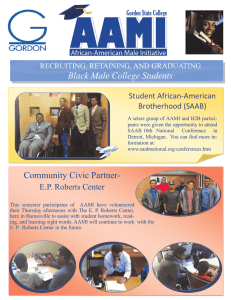 Black Male College Students Student African-American Brotherhood (SAAB) RECRUITING, RETAINING, AND GRADUATING