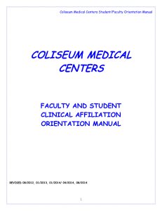 COLISEUM MEDICAL CENTERS FACULTY AND STUDENT
