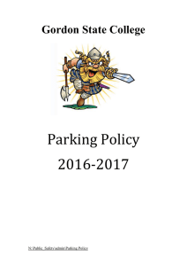 Parking Policy 2016-2017 Gordon State College