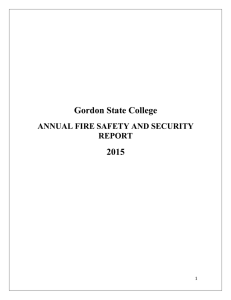 Gordon State College 2015 ANNUAL FIRE SAFETY AND SECURITY REPORT