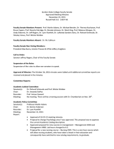 Gordon State College Faculty Senate Approved Meeting Minutes November 23, 2015