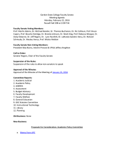 Gordon State College Faculty Senate Meeting Agenda Monday, February 22, 2016
