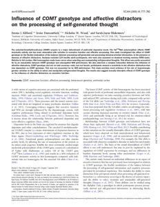 Influence of COMT genotype and affective distractors Emma J. Kilford,