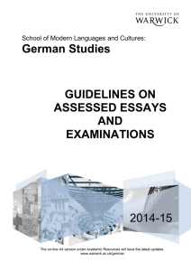 German Studies GUIDELINES ON ASSESSED ESSAYS AND