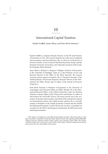 10 International Capital Taxation ﬃth, James Hines, and Peter Birch Sørensen Rachel Gri