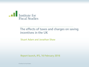 The effects of taxes and charges on saving