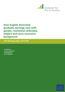 How English domiciled graduate earnings vary with gender, institution attended, subject and socio-economic