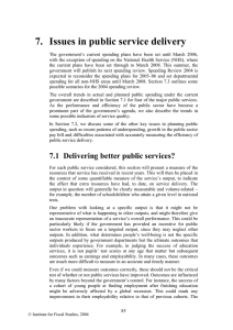 7.  Issues in public service delivery