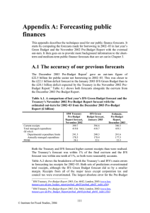 Appendix A: Forecasting public finances