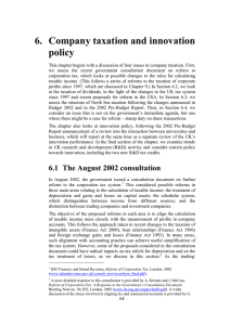 6.  Company taxation and innovation policy