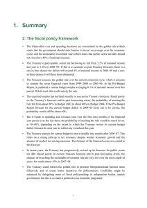 1. Summary 2. The fiscal policy framework