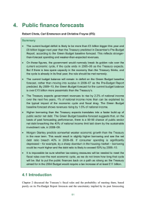 4.  Public finance forecasts Summary