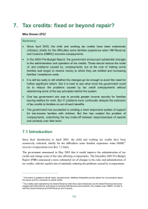 7.  Tax credits: fixed or beyond repair? Summary