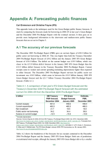 Appendix A: Forecasting public finances