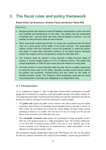 3.  The fiscal rules and policy framework Summary