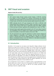 9.  VAT fraud and evasion Summary