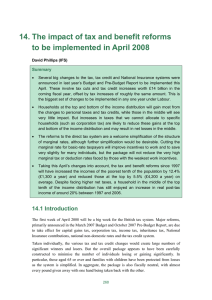 14. The impact of tax and benefit reforms Summary