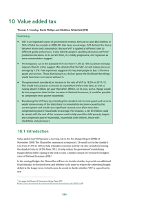 10  Value added tax Summary •