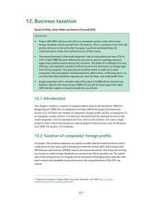 12. Business taxation Summary •