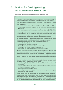 7.  Options for fiscal tightening: tax increases and benefit cuts Summary