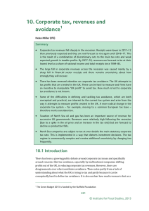 10. Corporate tax, revenues and avoidance  1