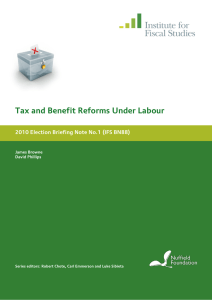 Tax and Benefit Reforms Under Labour