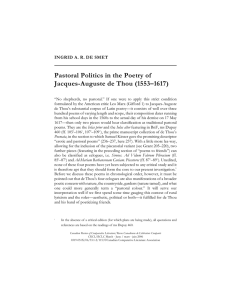 Pastoral Politics in the Poetry of Jacques-Auguste de Thou (1553–1617)