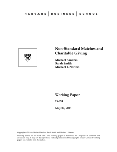 Non-Standard Matches and Charitable Giving Working Paper 13-094
