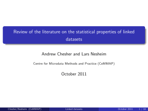 Review of the literature on the statistical properties of linked datasets