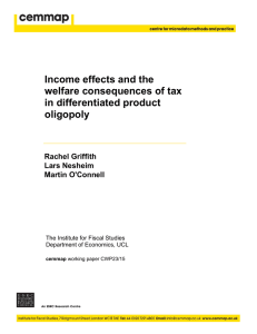 Income effects and the welfare consequences of tax in differentiated product oligopoly