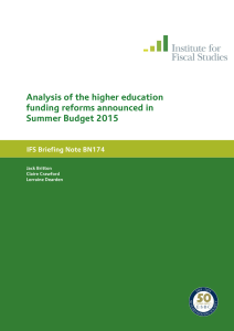 Analysis of the higher education funding reforms announced in Summer Budget 2015 74