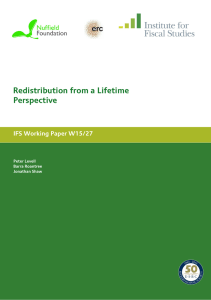 Redistribution from a Lifetime Perspective IFS Working Paper W15/27