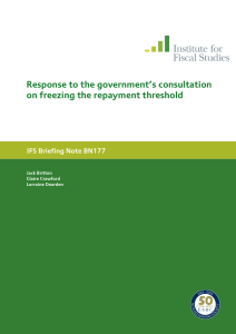 Response to the government’s consultation on freezing the repayment threshold 77