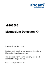 ab102506 Magnesium Detection Kit Instructions for Use