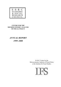 IFS E . S . R . C ANNUAL REPORT 1999–2000