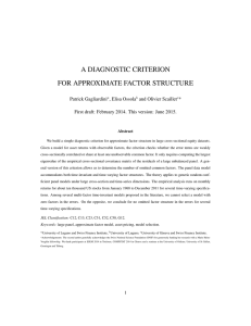 A DIAGNOSTIC CRITERION FOR APPROXIMATE FACTOR STRUCTURE