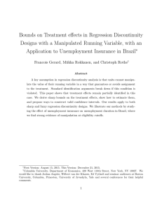 Bounds on Treatment effects in Regression Discontinuity