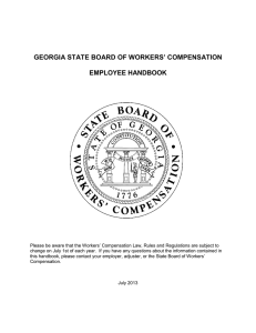 GEORGIA STATE BOARD OF WORKERS’ COMPENSATION EMPLOYEE HANDBOOK