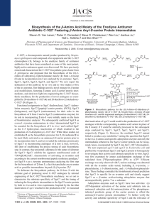 Biosynthesis of the -Amino Acid Moiety of the Enediyne Antitumor -Amino Acyl-