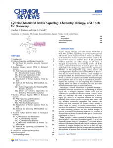 Cysteine-Mediated Redox Signaling: Chemistry, Biology, and Tools for Discovery *