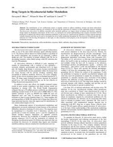 Drug Targets in Mycobacterial Sulfur Metabolism Devayani P. Bhave