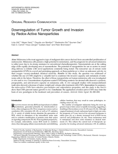 Downregulation of Tumor Growth and Invasion by Redox-Active Nanoparticles O R