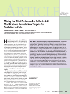 Mining the Thiol Proteome for Sulfenic Acid Oxidation in Cells