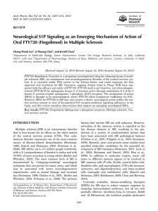 Neurological S1P Signaling as an Emerging Mechanism of Action of