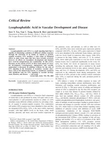 Critical Review Lysophosphatidic Acid in Vascular Development and Disease
