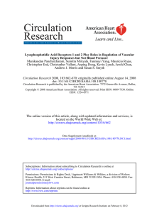 Lysophosphatidic Acid Receptors 1 and 2 Play Roles in Regulation... Injury Responses but Not Blood Pressure