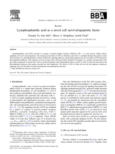 Lysophosphatidic acid as a novel cell survival/apoptotic factor Review