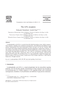 The LPA receptors Nobuyuki Fukushima , Jerold Chun *