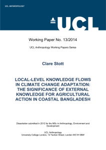 Clare Stott LOCAL-LEVEL KNOWLEDGE FLOWS IN CLIMATE CHANGE ADAPTATION: THE SIGNIFICANCE OF EXTERNAL