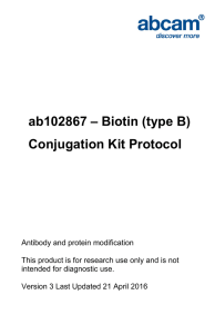 ab102867 – Biotin (type B) Conjugation Kit Protocol